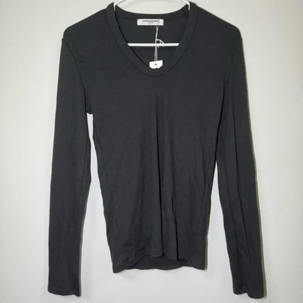 Perfectwhitetee Robyn dark gray long sleeve large
